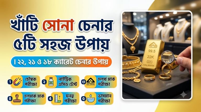 খাঁটি সোনা চেনার ৫টি সহজ উপায় | ২২, ২১ ও ১৮ ক্যারেট চেনার উপায়